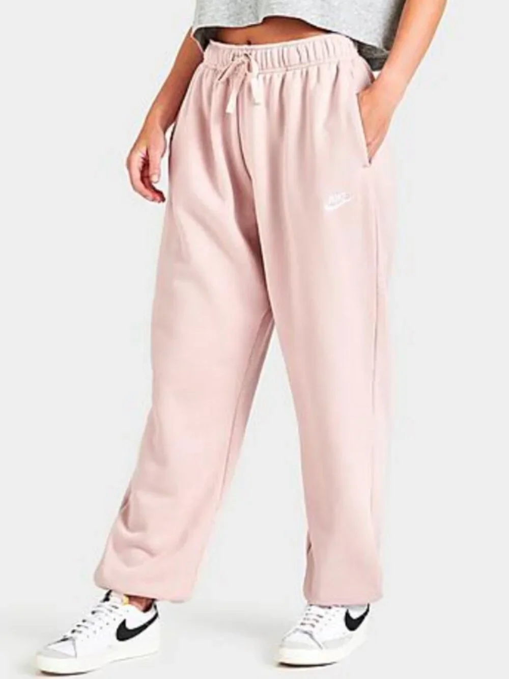 Nike Sportswear Club Fleece Mid-Rise Oversized Sweatpants Pink Women's Size M